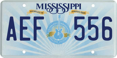 MS license plate AEF556