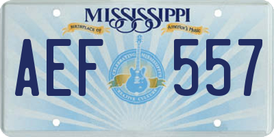 MS license plate AEF557