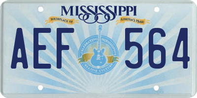 MS license plate AEF564