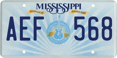 MS license plate AEF568