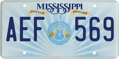 MS license plate AEF569