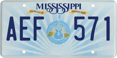 MS license plate AEF571