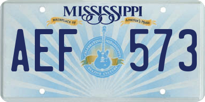 MS license plate AEF573