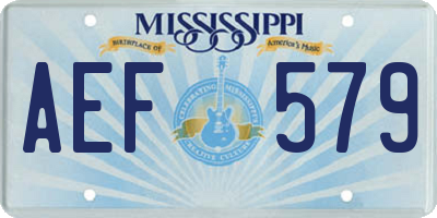 MS license plate AEF579