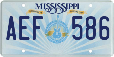MS license plate AEF586