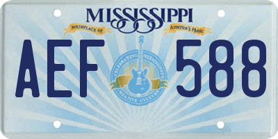 MS license plate AEF588