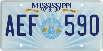 MS license plate AEF590