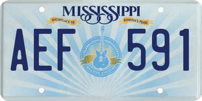 MS license plate AEF591