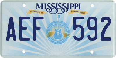 MS license plate AEF592