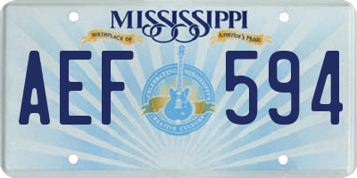 MS license plate AEF594