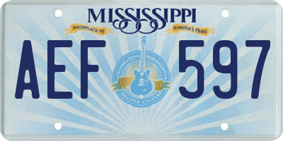 MS license plate AEF597