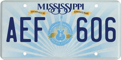 MS license plate AEF606