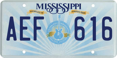 MS license plate AEF616