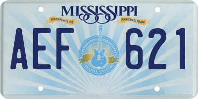 MS license plate AEF621