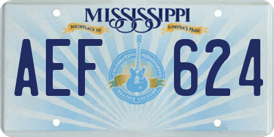 MS license plate AEF624