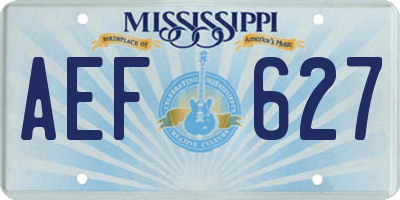 MS license plate AEF627
