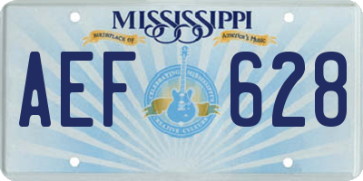 MS license plate AEF628