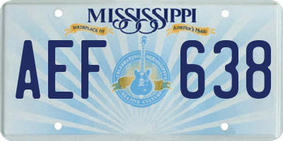 MS license plate AEF638