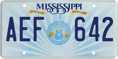 MS license plate AEF642