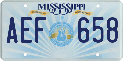 MS license plate AEF658