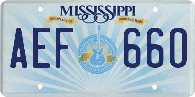 MS license plate AEF660