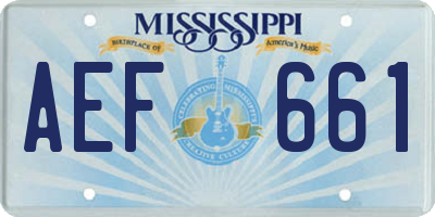 MS license plate AEF661