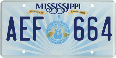 MS license plate AEF664