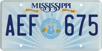 MS license plate AEF675