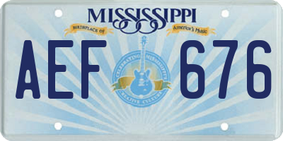 MS license plate AEF676