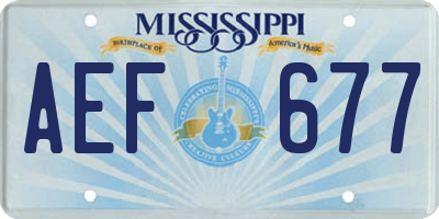 MS license plate AEF677