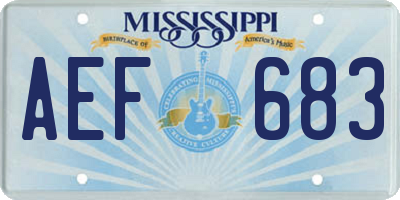 MS license plate AEF683