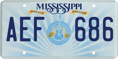 MS license plate AEF686