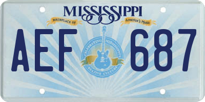 MS license plate AEF687