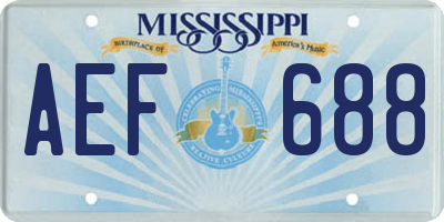 MS license plate AEF688