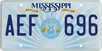 MS license plate AEF696