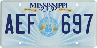 MS license plate AEF697