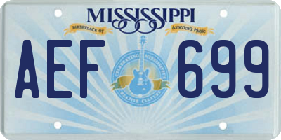 MS license plate AEF699
