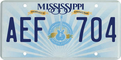 MS license plate AEF704
