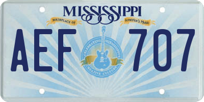 MS license plate AEF707
