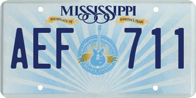 MS license plate AEF711