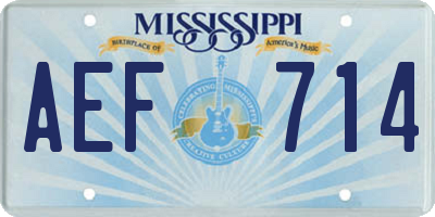 MS license plate AEF714