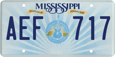 MS license plate AEF717