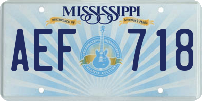 MS license plate AEF718