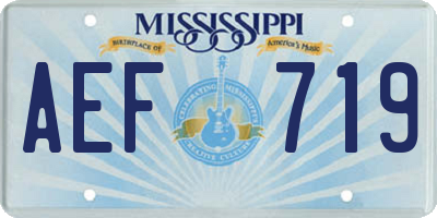 MS license plate AEF719