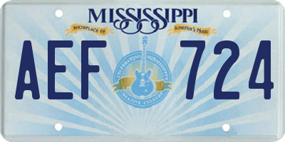 MS license plate AEF724