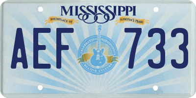MS license plate AEF733