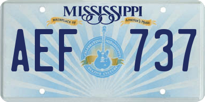 MS license plate AEF737