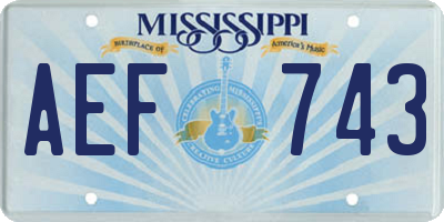 MS license plate AEF743