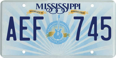 MS license plate AEF745