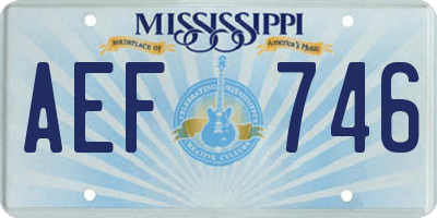 MS license plate AEF746